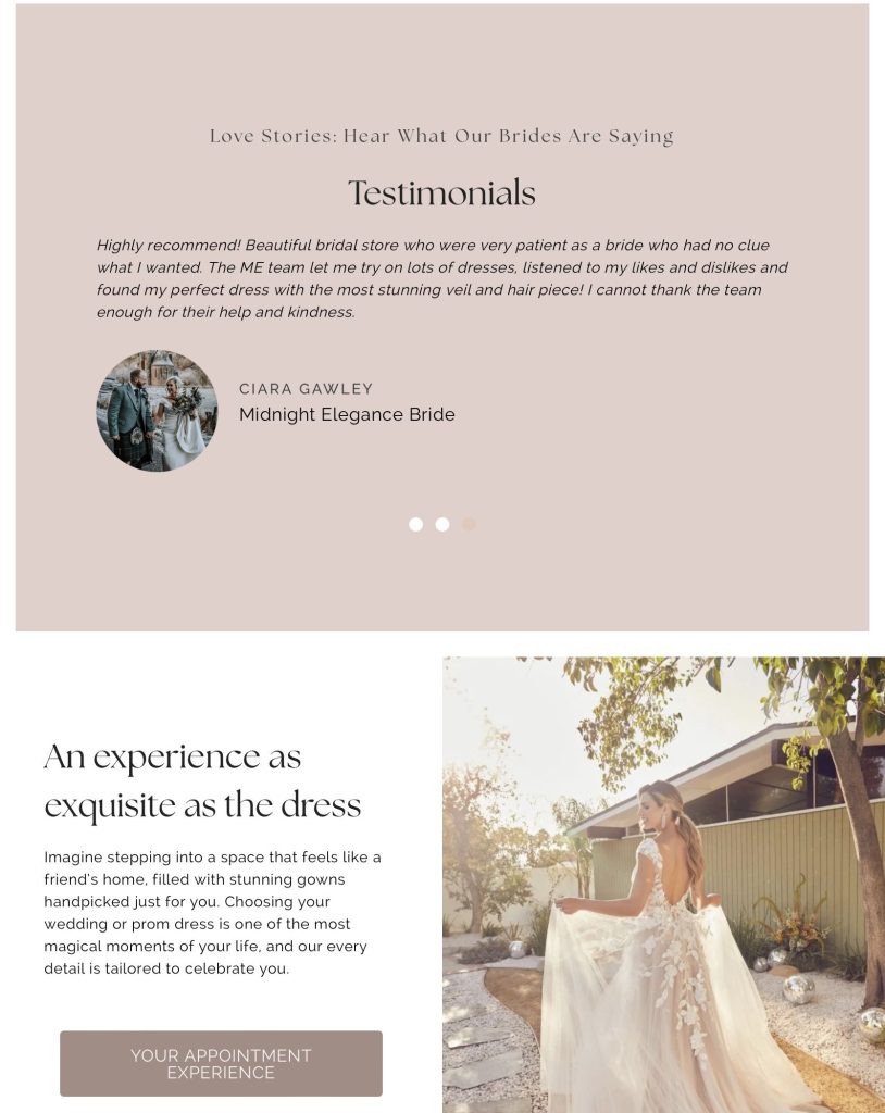 bridal boutique website