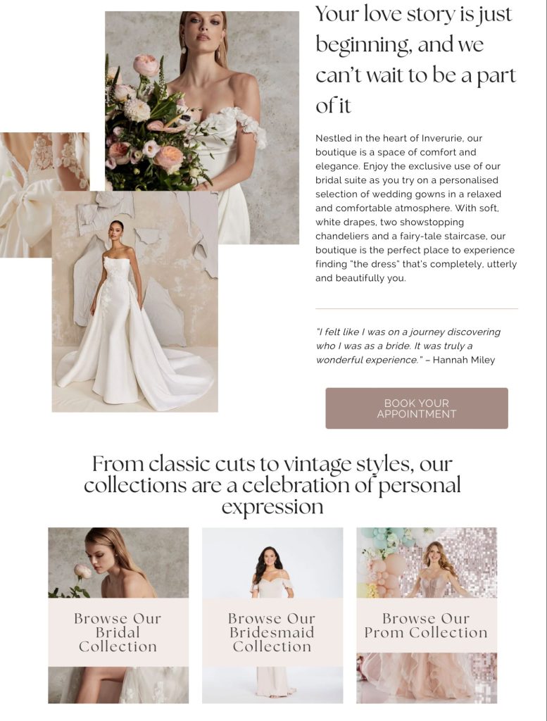 bridal boutique website