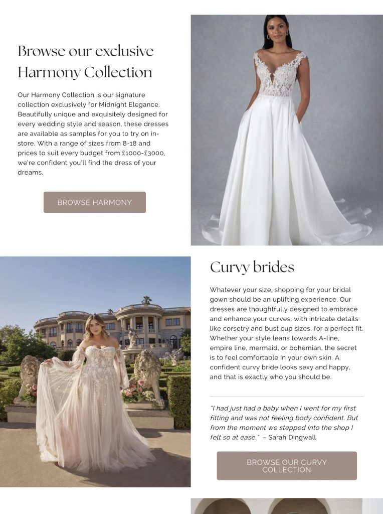 bridal boutique website